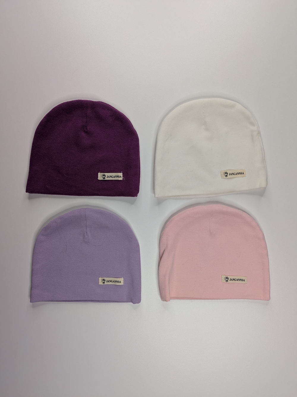 Jangnana Kids Beanie Hat Pack - Purple, White, Lilac, Pink